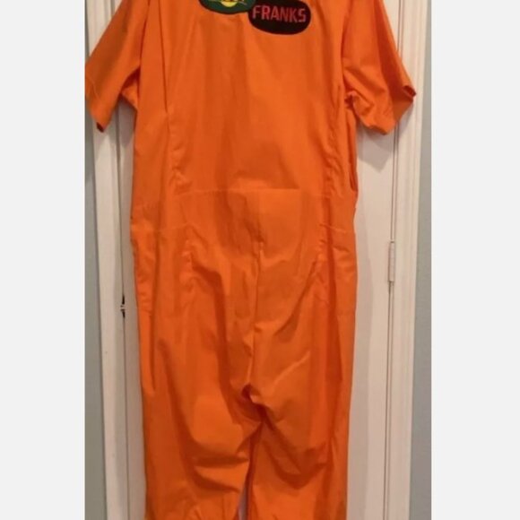 Vtg Bright Orange Coveralls Jumpsuit Uniform Sz XXL ToppMaster Mod Disco Costume - Picture 2 of 6